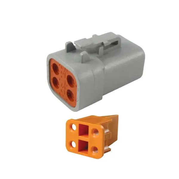 DTP 4-Way Male Plug W/Wedgelock [Uses Female Terminals] (Deutsch)