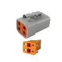 DTP 4-Way Male Plug W/Wedgelock [Uses Female Terminals] (Deutsch)