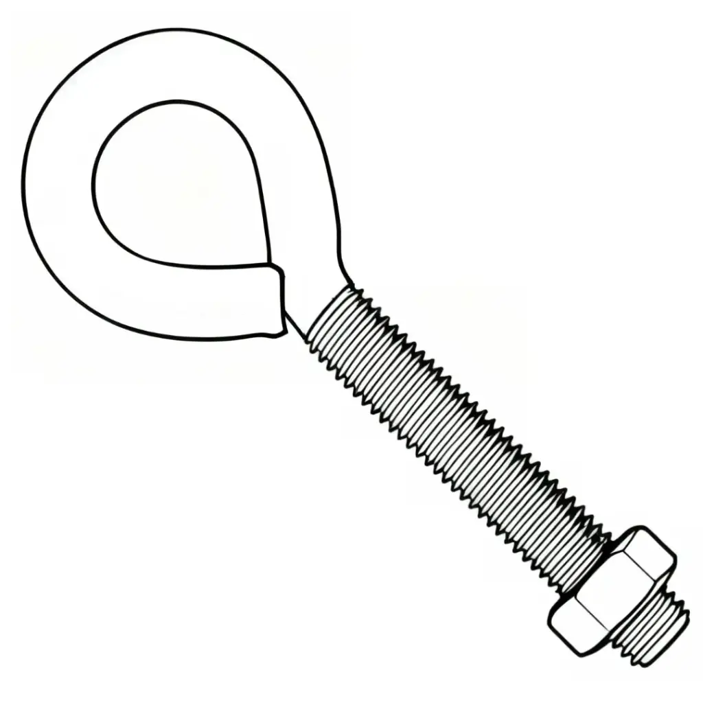 1/4"-20 X 3" Eye Bolt W/Hex Nut Zinc