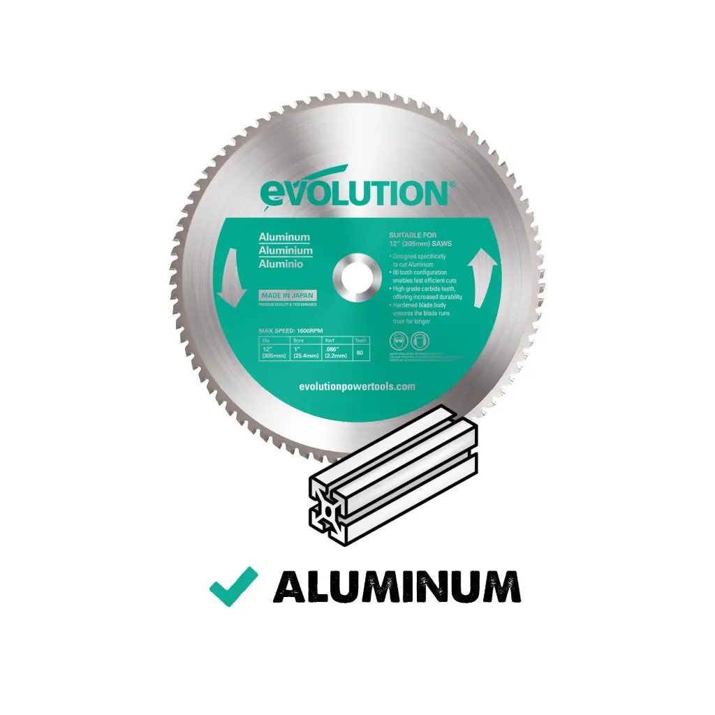 14" X 80T X 1" Arbor Aluminum Cold Cut Circular Saw Blade (Evolution)