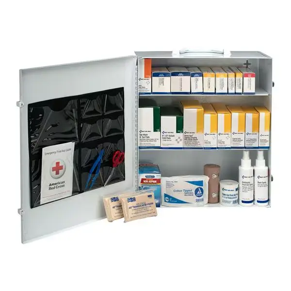 Industrial 3-Shelf Steel Mountable First Aid Kit Station [100 Person]