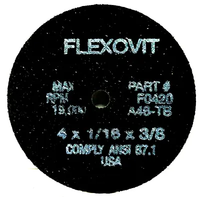 4" X 1/16" X 3/8 T-1 Cutoff Wheel (Flexovit USA)