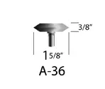 1-5/8" X 3/8" X 1/4" Shank [Shape A36] Mounted Point (Flexovit/USA) Max RPM 23,520