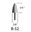 3/8" X 3/4" X 1/8" Shank [Shape B52] Mounted Point (Flexovit/USA) Max RPM 47,370