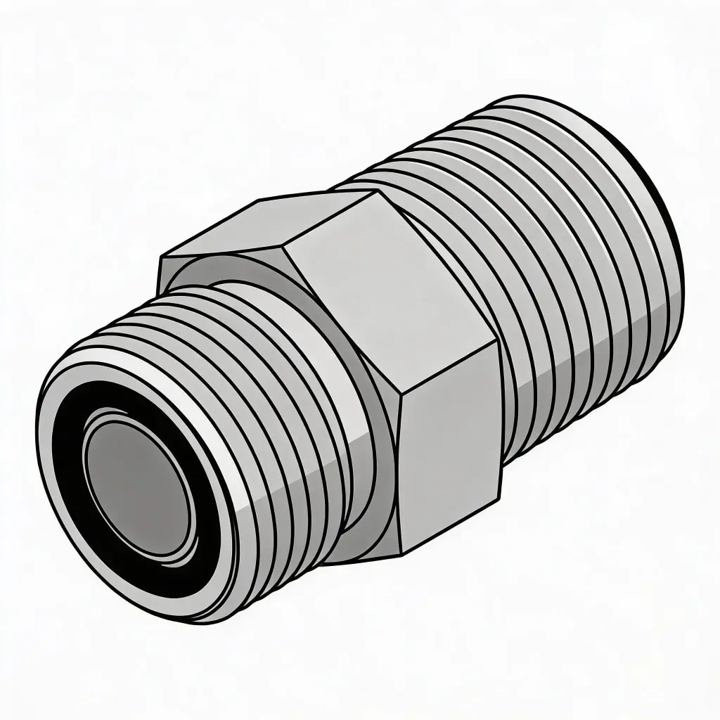1/4" ORFS X 1/4" NPT Adapter Fitting Steel