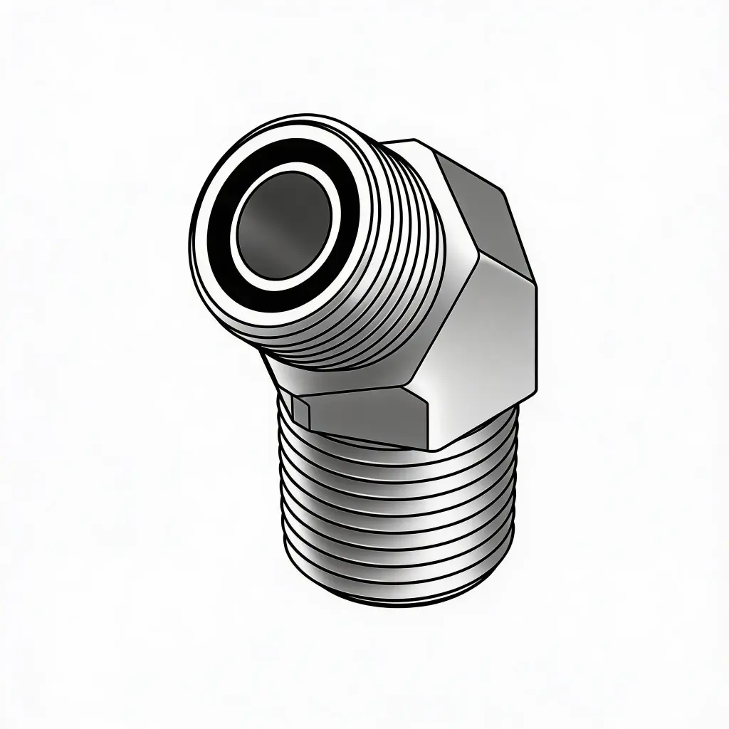 -16 ORFS X 1" NPT 45°Adapter Elbow Fitting Steel