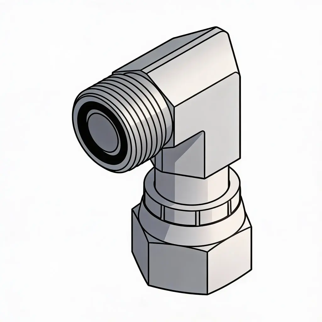 -6 Male ORFS X -6 Female Swivel ORFS 90° Elbow Fitting Steel