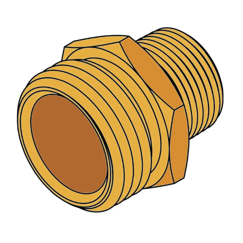 1/2" MNPT to 3/4"-14 Male Garden Hose Connector Brass