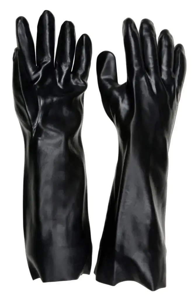 18" Black PVC Smooth Mud Gloves (MCR Safety)