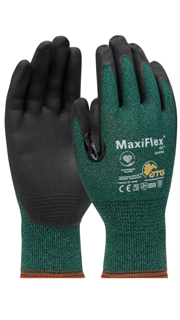 2X-Large Green Cut-Resistant Maxi-Flex Nitrile Knit Glove (G-Tek)