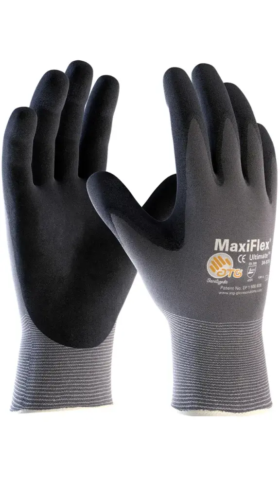 2X-Large Gray Maxi-Flex Nitrile Knit Glove (Maxiflex)