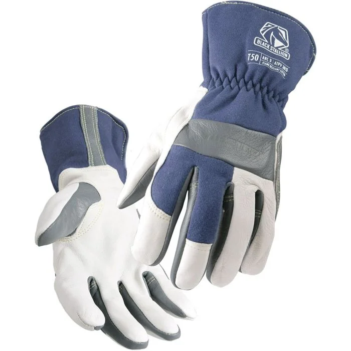 TIG Welding Gloves - Tigster Premium Grain Goatskin & FR Cotton (Black Stallion) #T50
