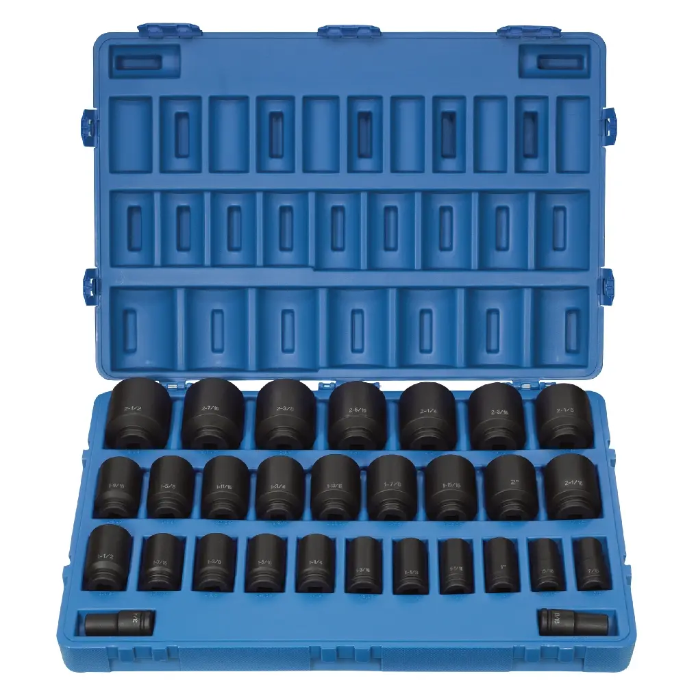 29Pc SAE 3/4" Dr. 6pt Deep Impact Socket Set [3/4"-2-1/2"] (Grey Pneumatic)