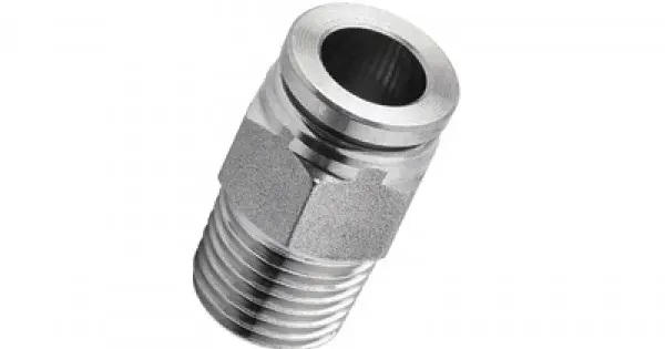1/2" PTC to 1/2" MNPT Male Connector Fitting 316 Stainless Steel Non-D.O.T.