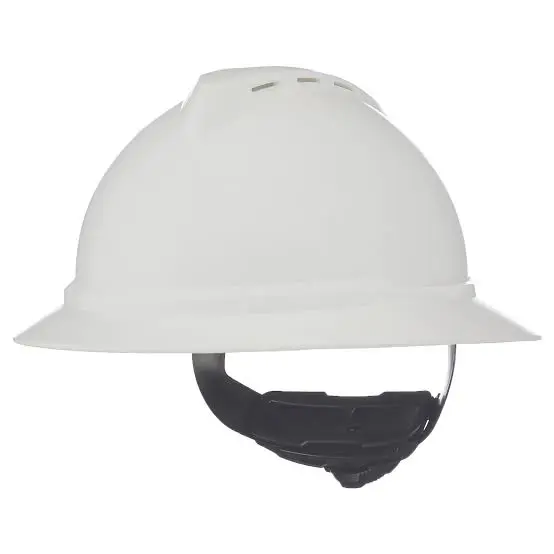 White Full Brim Ratcheting Hard Hat (MSA V-Gard)