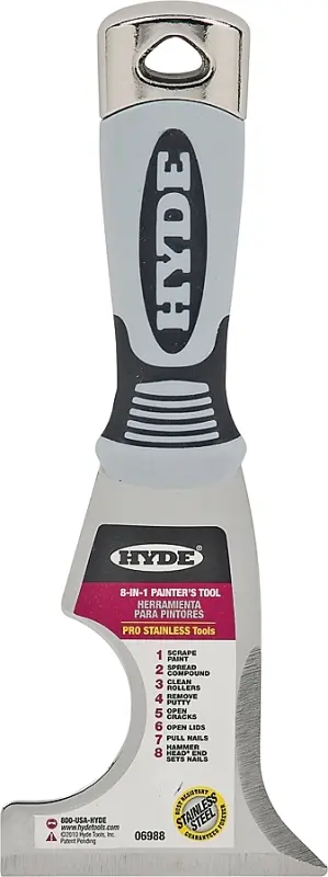 8-In-1 Painters Tool/Scraper Stainless Steel (Hyde)