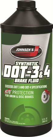 1 Quart/32oz Synthetic DOT 3&4 Premium Brake Fluid (Johnsens)