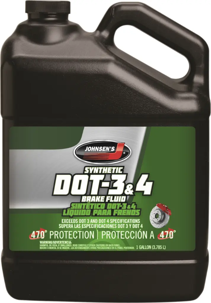 1 Gallon Synthetic DOT 3&4 Premium Brake Fluid (Johnsens)