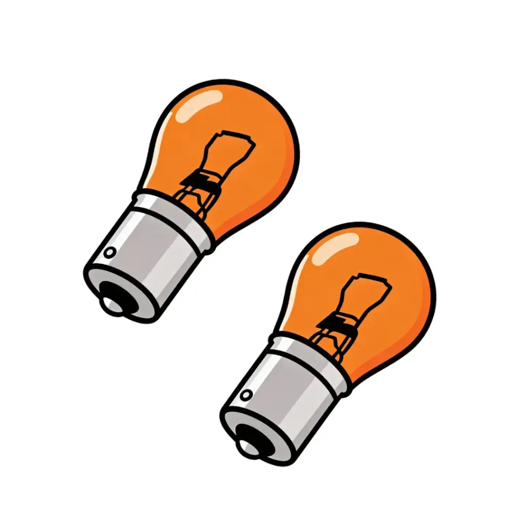 2Pk 1156NALL Longer Life Mini Amber Light Bulb