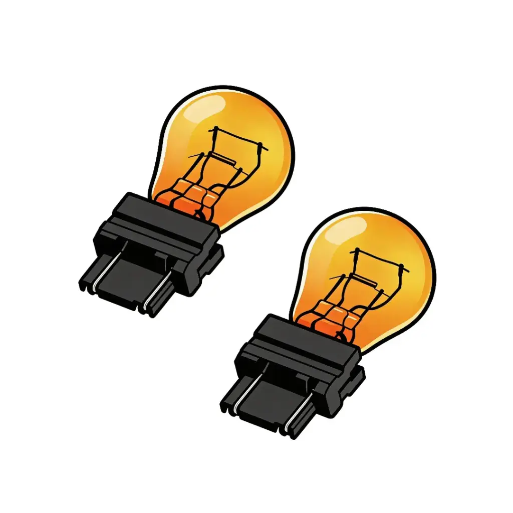 2Pk 4157NA Longer Life Amber Mini Light Bulb