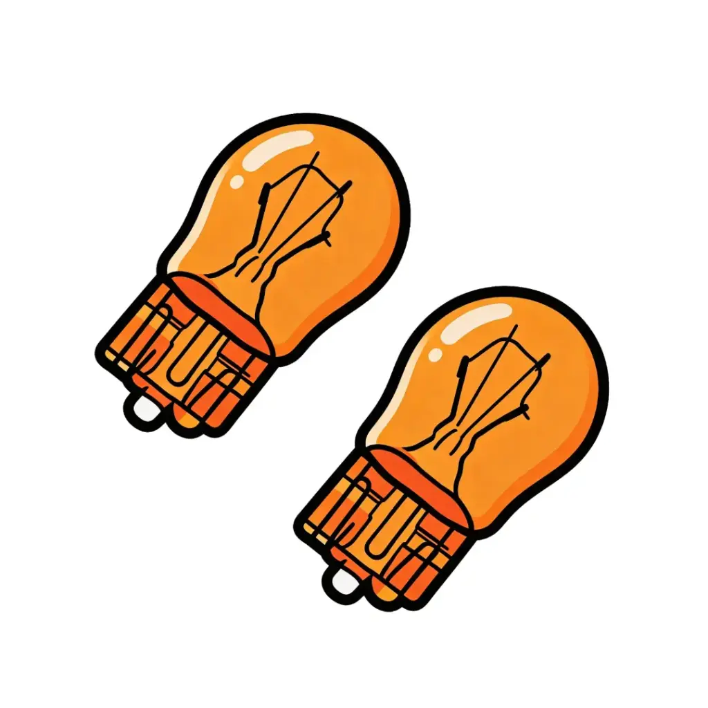 2Pk 7440NALL Longer Life Amber Mini Light Bulb