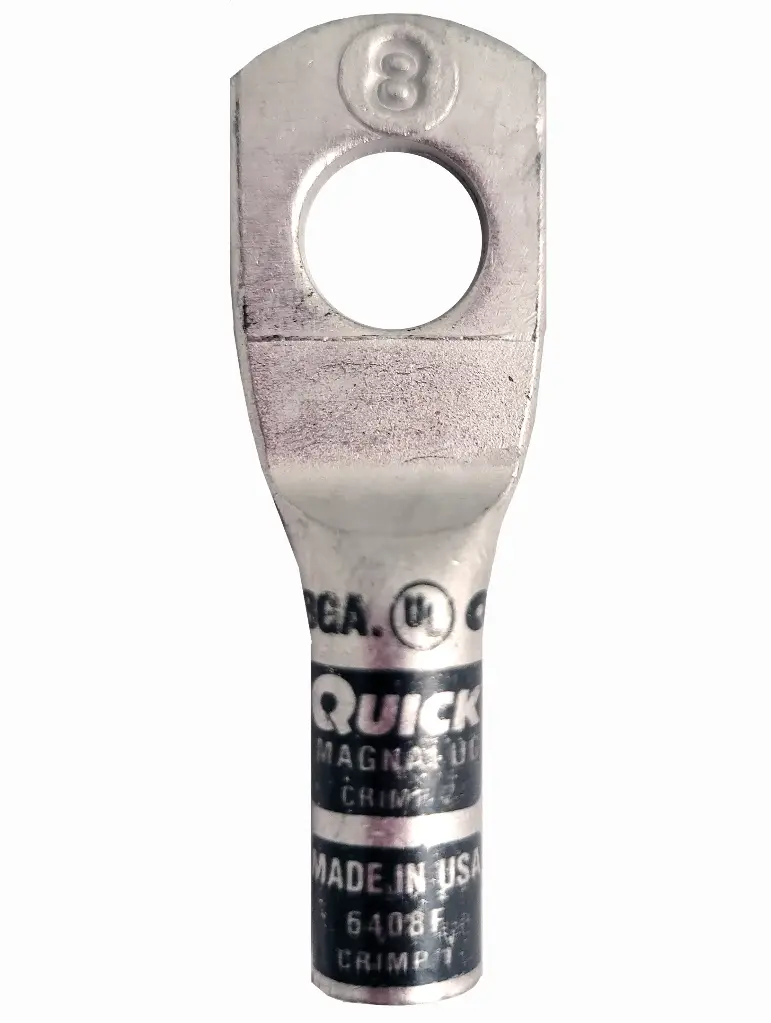 8 AWG HD Copper Lug W/ 1/4" Hole Tin Plated