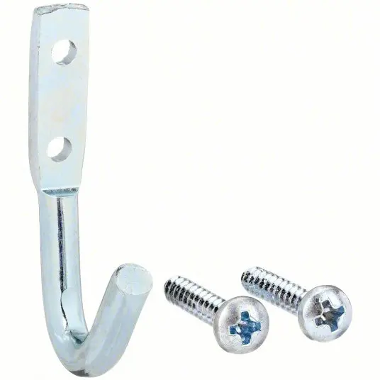 3/4" X 2-5/8" Long Steel Tarp/Rope Hook W/Screws