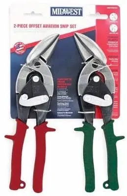 2Pk Left & Right Offset Cut Aviation Snips (Midwest)