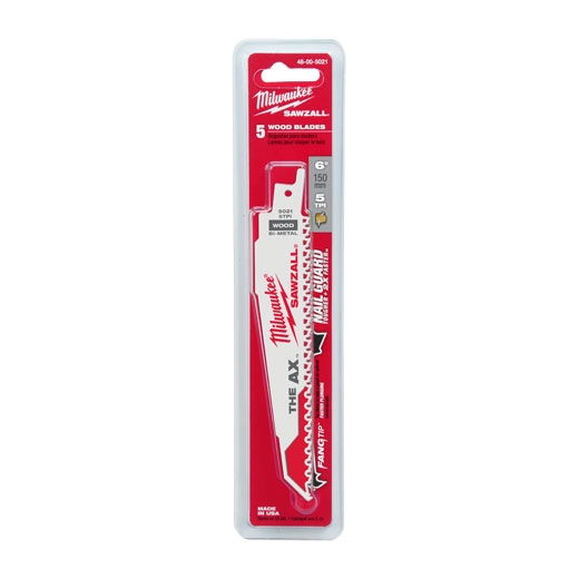 5Pk 6" X 5T The AX Sawzall Blade (Milwaukee)