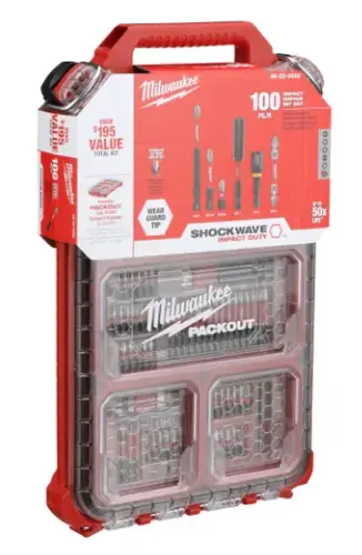 100Pc Impact Duty Driver Bit Set in PACKOUT Organizer (Milwaukee)