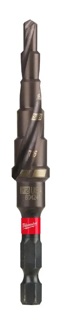 #2 [3/16"-1/2"] Impact Step Bit Spiral Flute (Milwaukee)