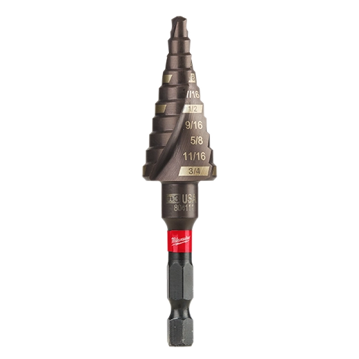 #3 [3/16"-3/4"] Impact Step Bit Spiral Flute (Milwaukee)