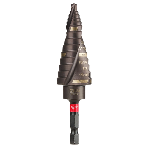 #8 [1/2"-1"] Impact Step Bit Spiral Flute (Milwaukee)