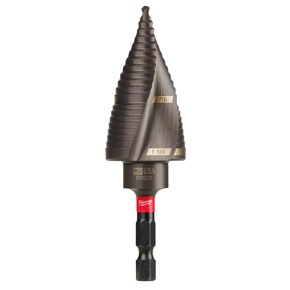 #9 [7/8"-1-1/8"] Impact Step Bit Spiral Flute (Milwaukee)