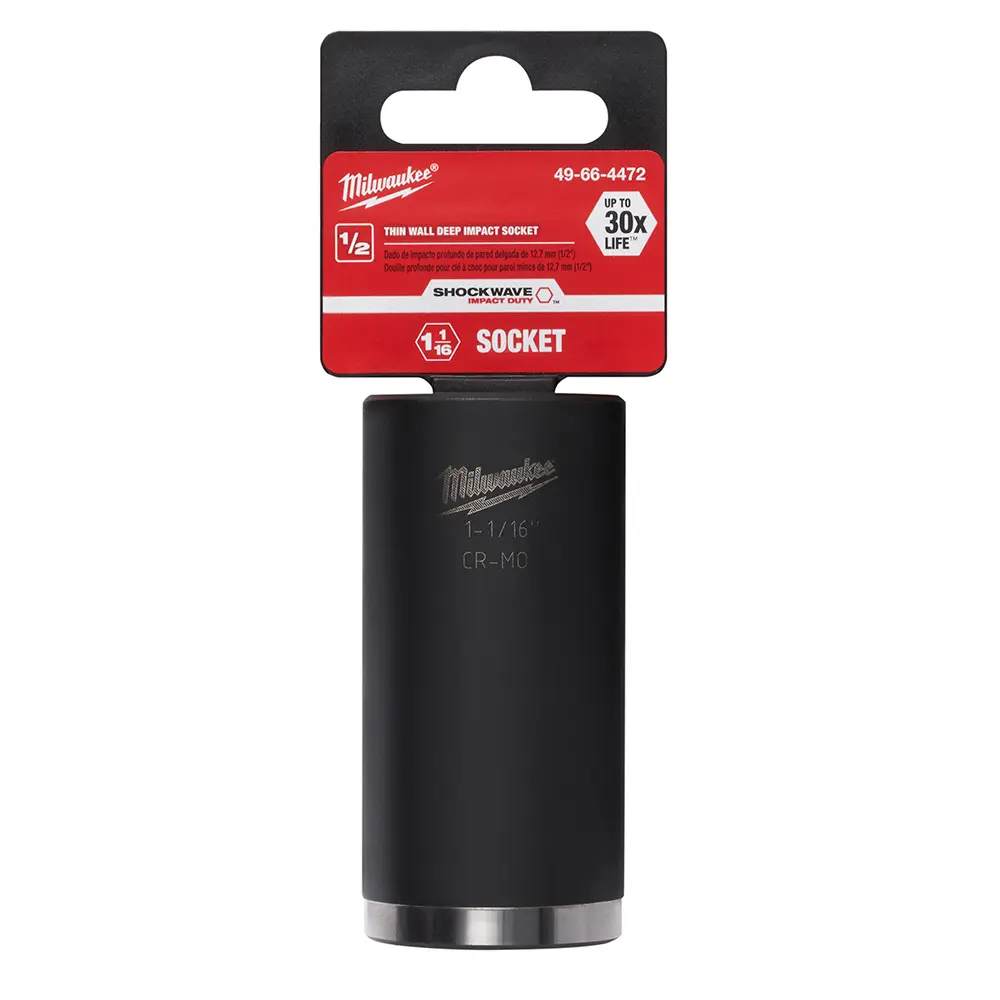 1-1/16" Deep Impact Socket 1/2" Dr. 6pt (Milwaukee)