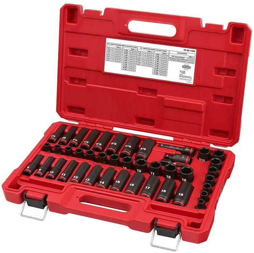 43Pc SAE/Metric 3/8" Dr. 6pt Impact Socket Set (Milwaukee/SHOCKWAVE)