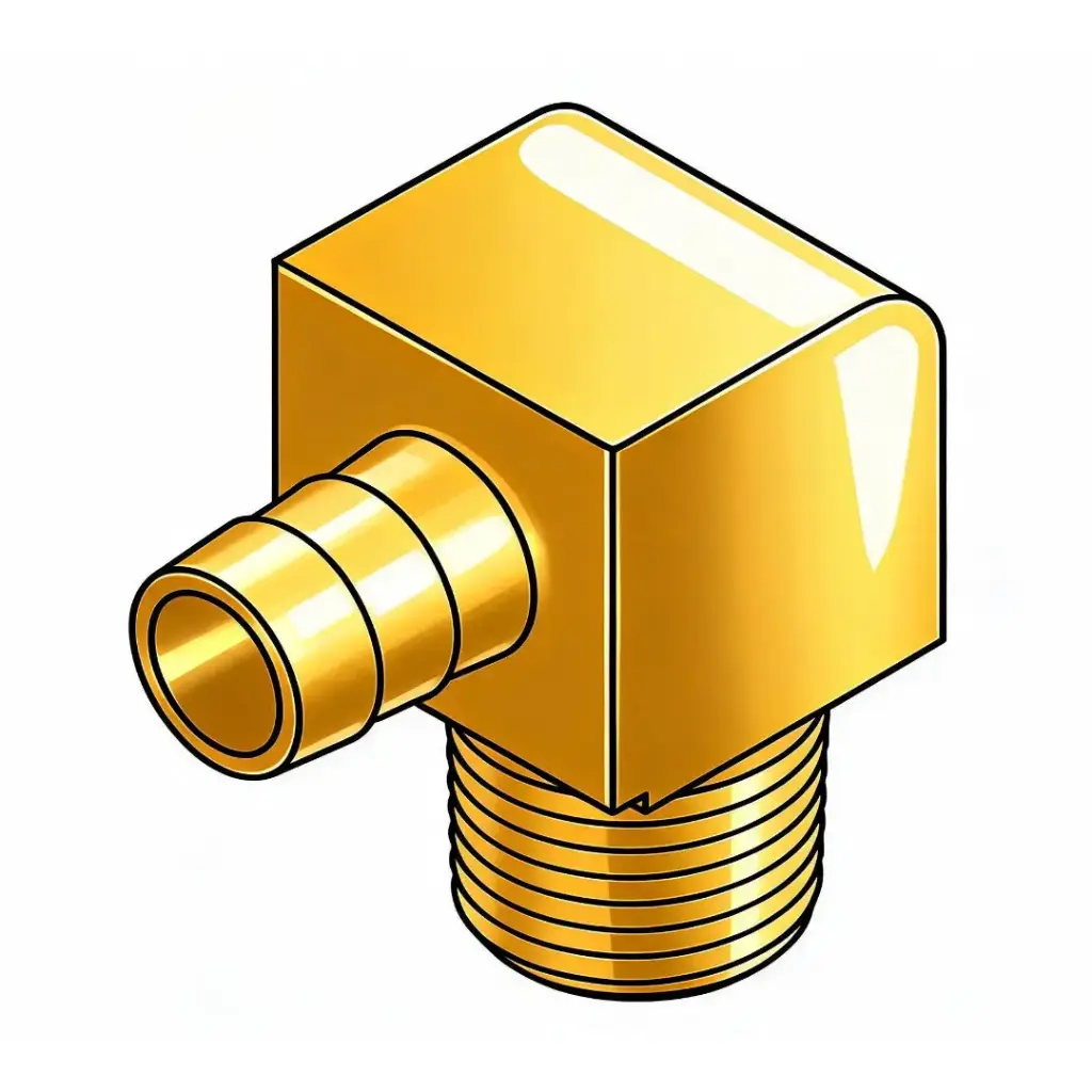 3/4" 90° Barbed to 1" NPT Male Pipe Brass Fitting