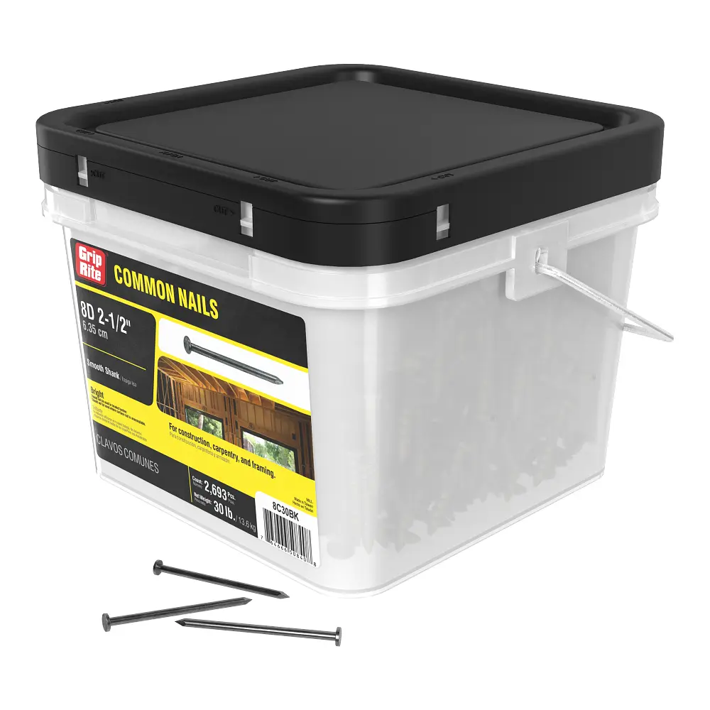 8D X 2-1/2" Bright Common Nail [30lb Bucket/Approx 2693pcs]