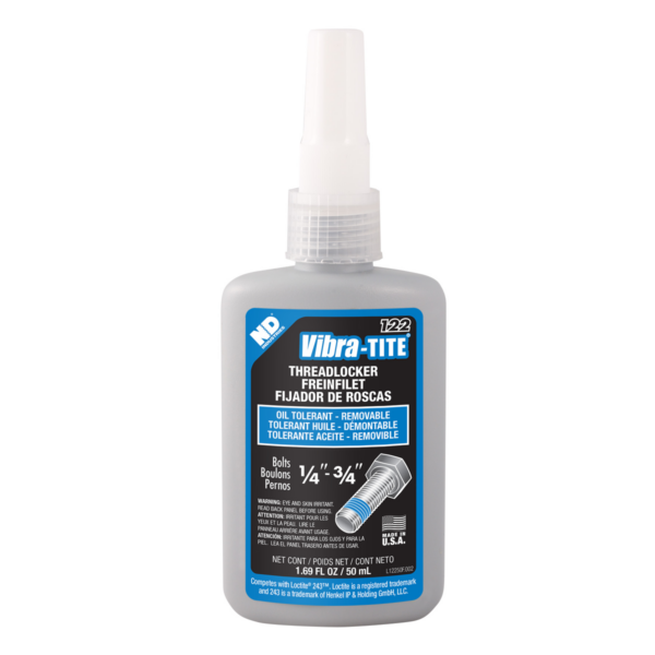 Blue Oil-Tolerant Threadlocker Medium Strength 50ml (Vibra-Tite)