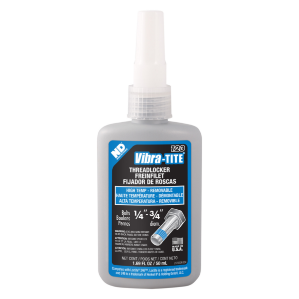 Blue Hi-Temp Threadlocker Medium Strength 50ml (Vibra-Tite)