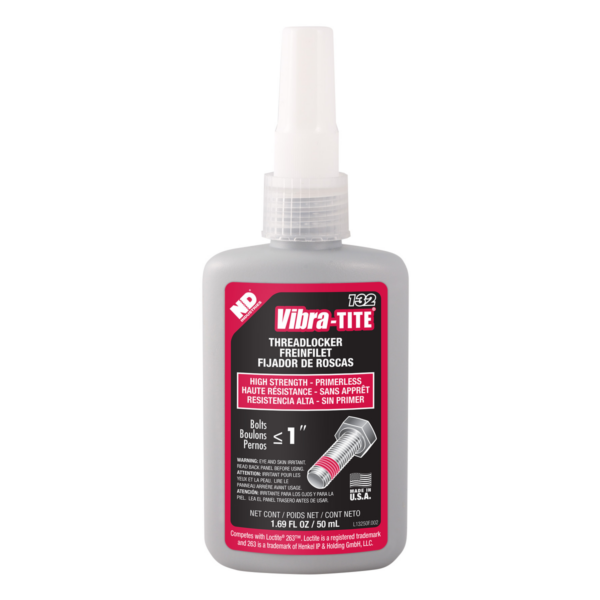 Red Primerless High Strength Threadlocker 50ml (NDI/Vibra-Tite)