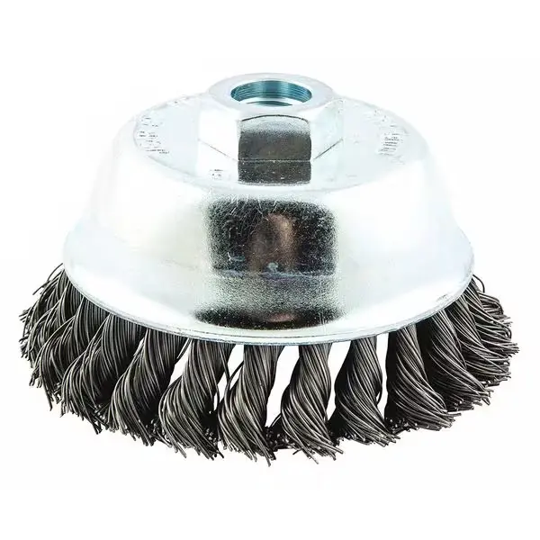 4" X .023 X 5/8-11 Knotted Cup Wire Brush Carbon Steel