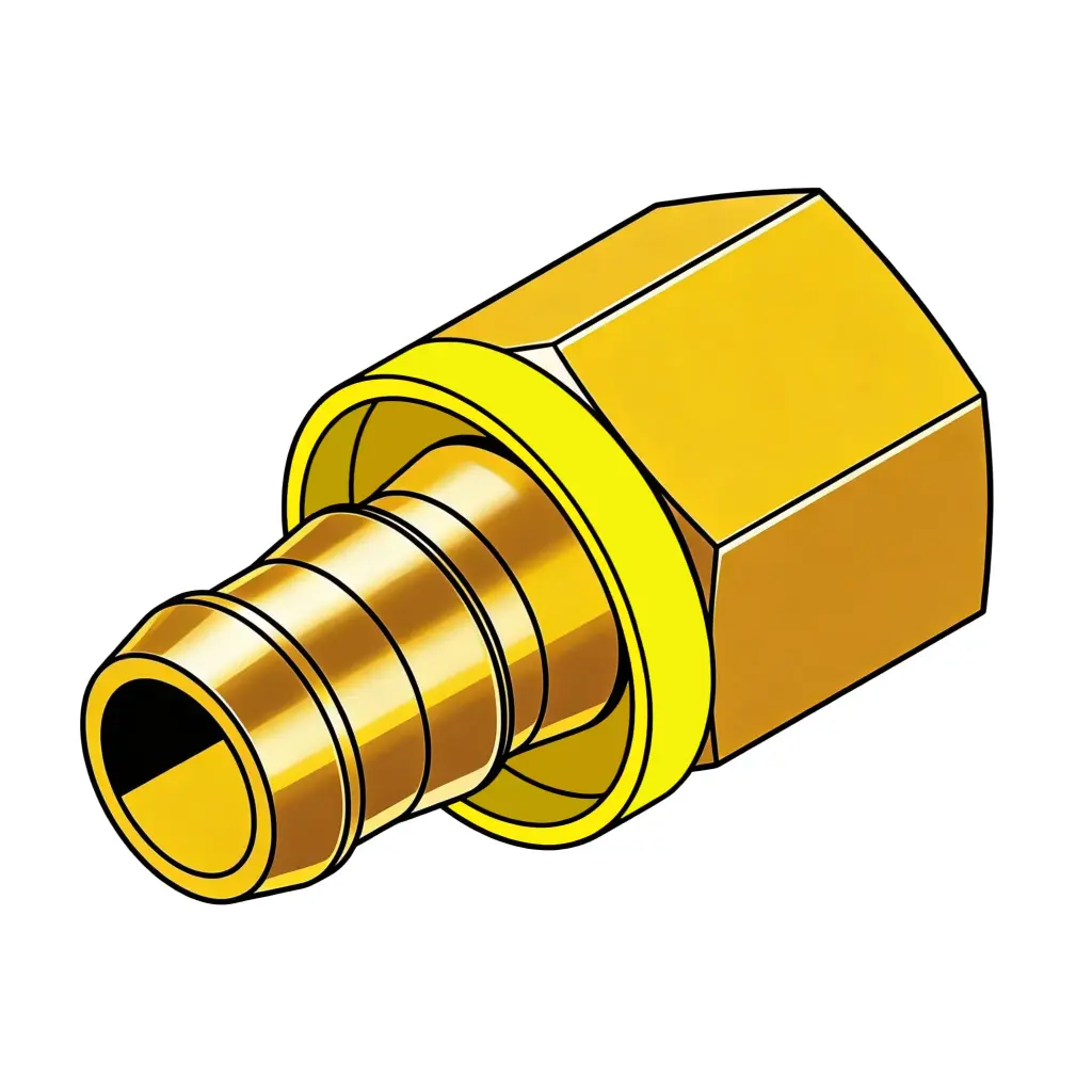 3/8" Push-Lock Barb Fitting to 1/4" Female NPT Brass