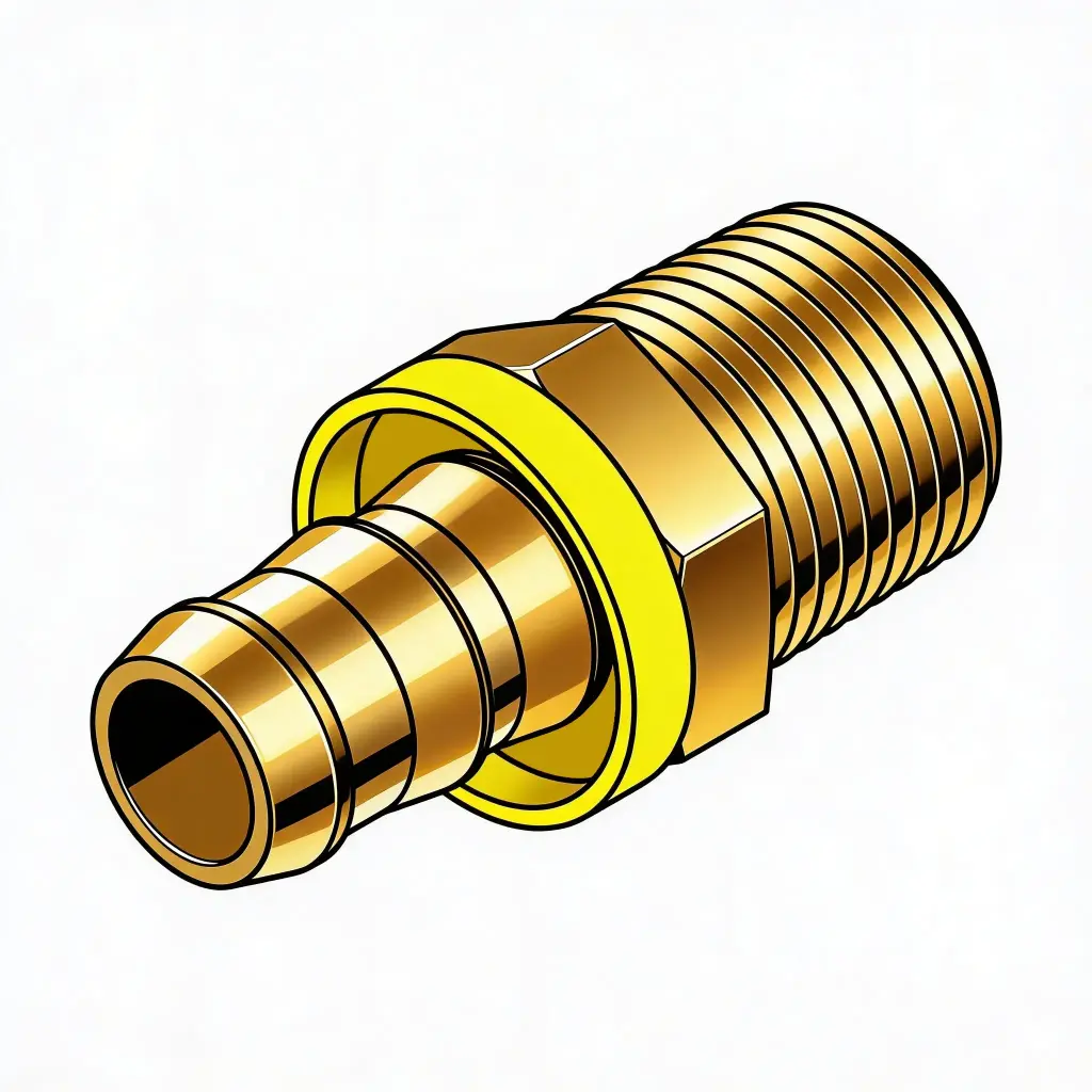3/8" Push-Lock Barb Fitting to 3/8" Male NPT Brass