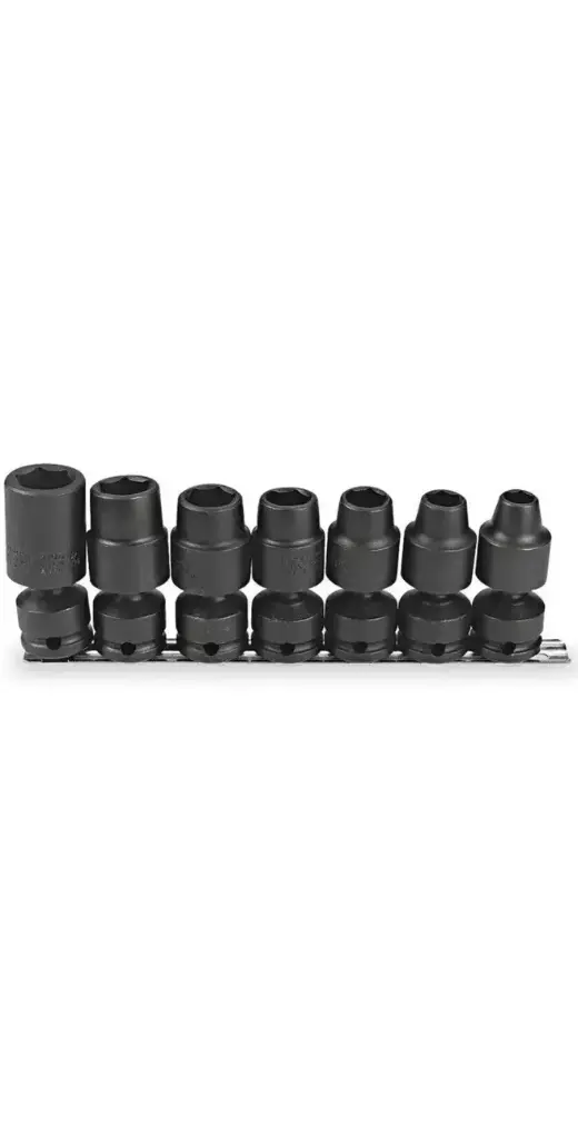 7Pc SAE 1/2" Dr. 6pt Shallow Universal Impact Socket Set [7/16"-13/16"] (Proto/USA)