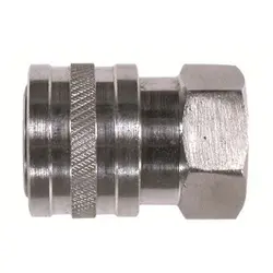 1/4" Pressure Washer Thru-Coupler 1/4" Female Thread Stainless Steel
