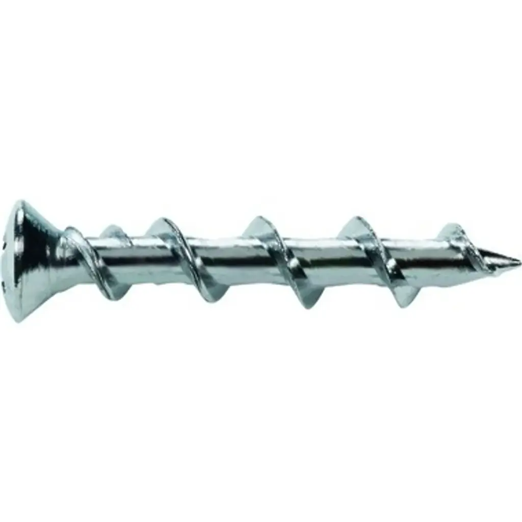 100Pk 1-1/4" Long Oval Head Phillips Wall-Dog Anchor Zinc (Powers)