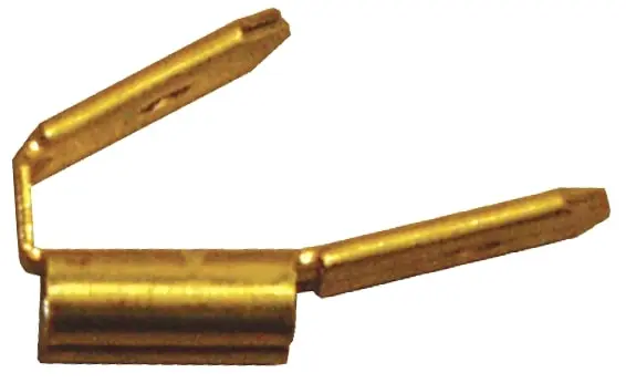 Non-Insulated Solderless Disconnect Adapters, Male/Female/Male, 0.25" Stud/Tab Size, Copper