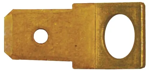 Non-Insulated Solderless Disconnect Adapters, 0.25" Male Tab, 10 Stud, Copper