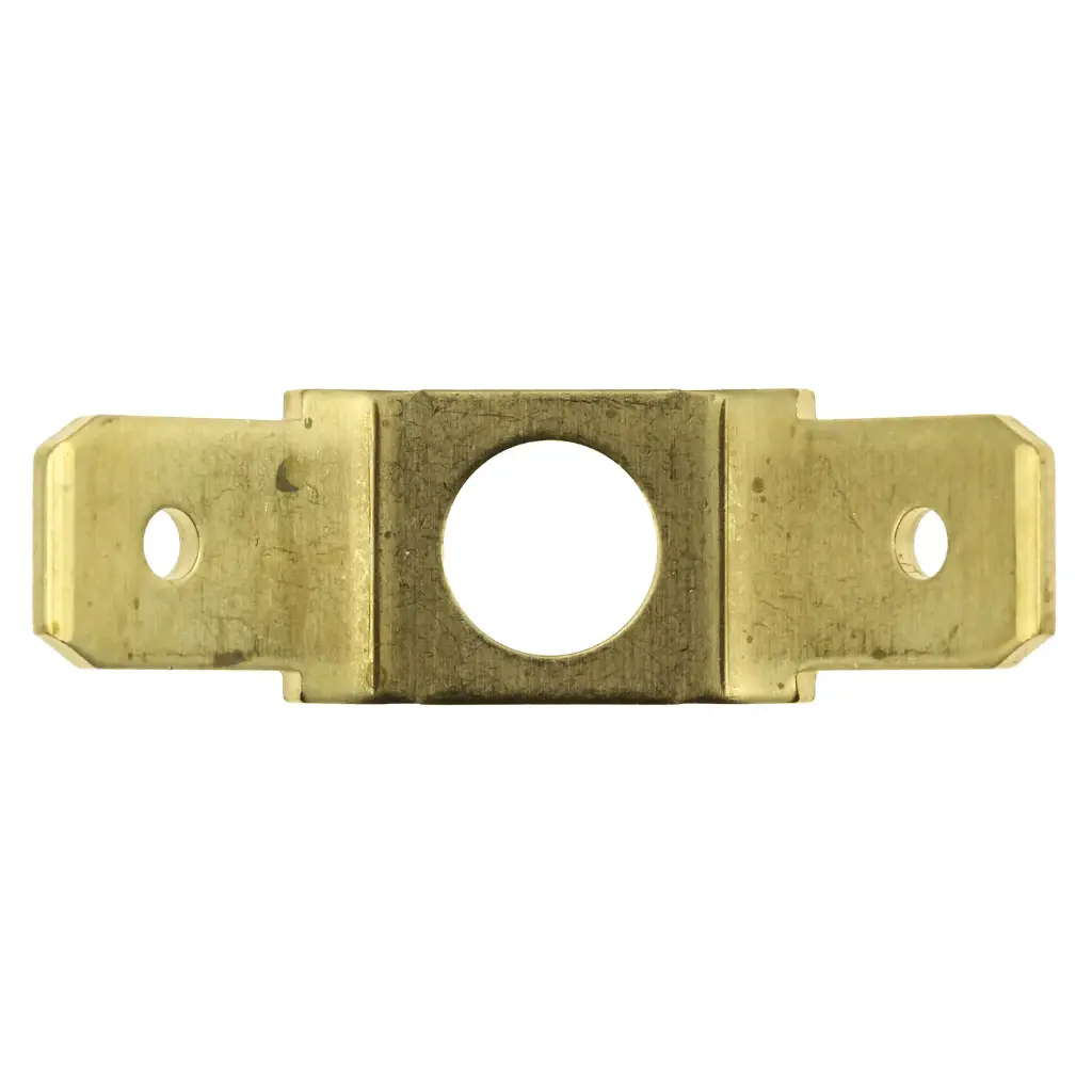 Non-Insulated Solderless Disconnect Adapters, 0.25" Dual Male Tabs, 10 Stud, Copper